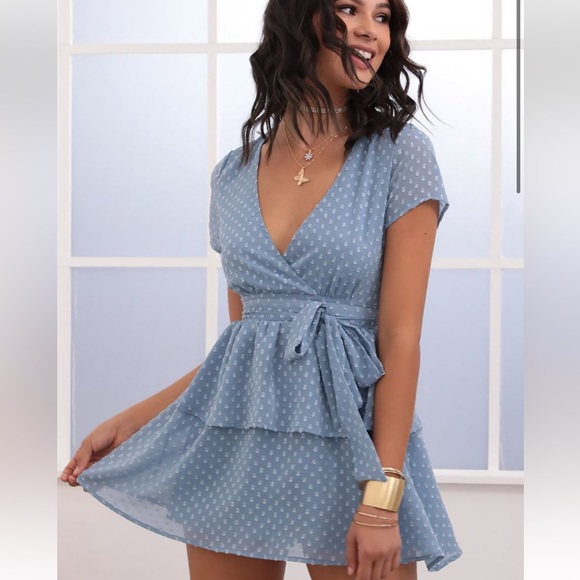 Lucy In The Sky - Blue Polka Dot - Take Me to Paris Dress. - Picture 1 of 5